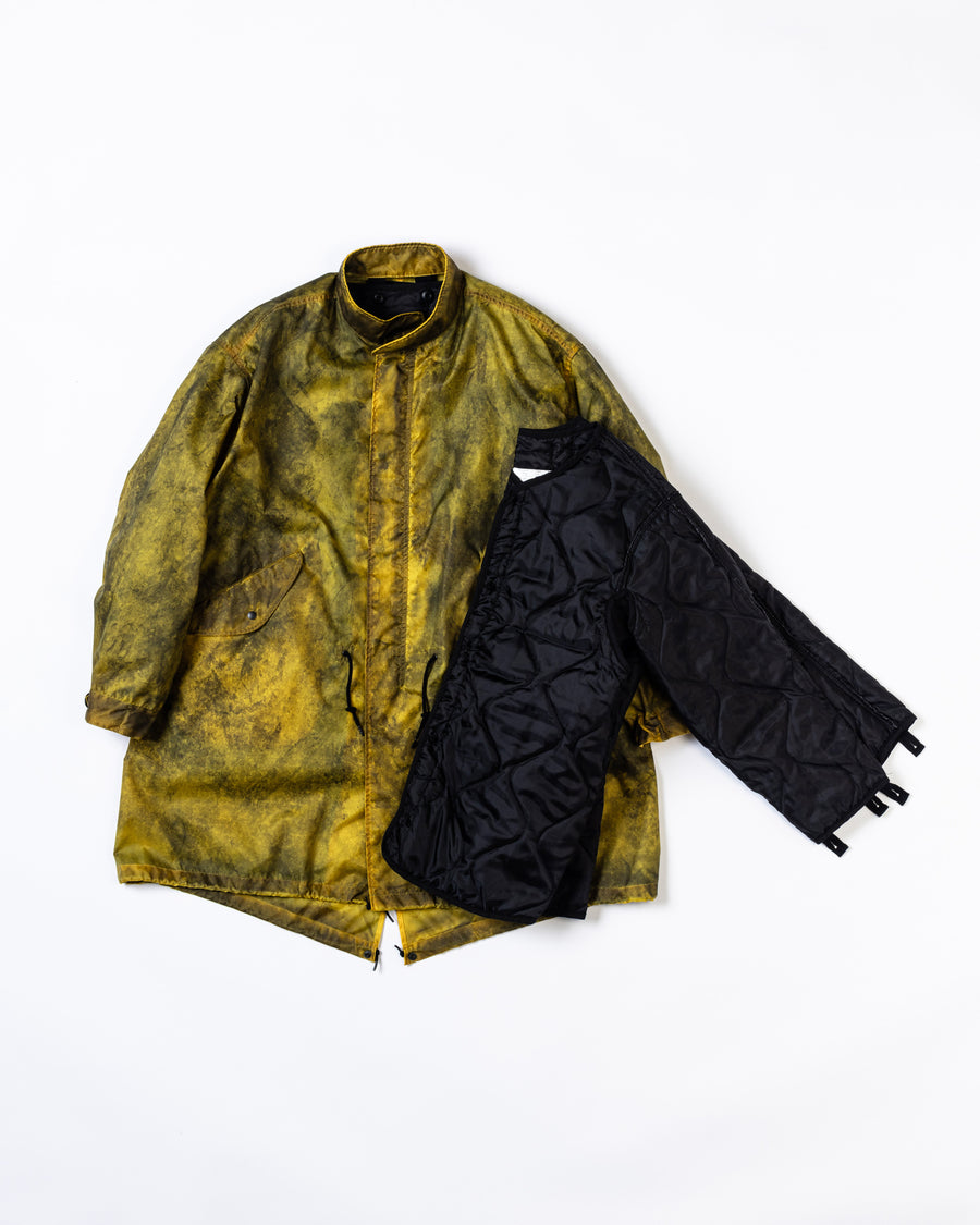 AN321 DIRTPAINT NYLON MODS COAT YELLOW
