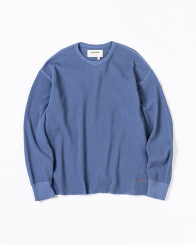 AN314 HEAVY WAFFLEL L/S T-S LIGHT BLUE