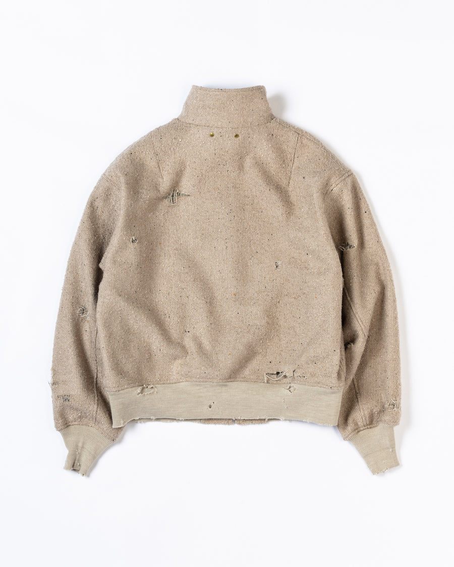 AN320 DAMAGED TWEED DRIZZLER JACKET BEIGE