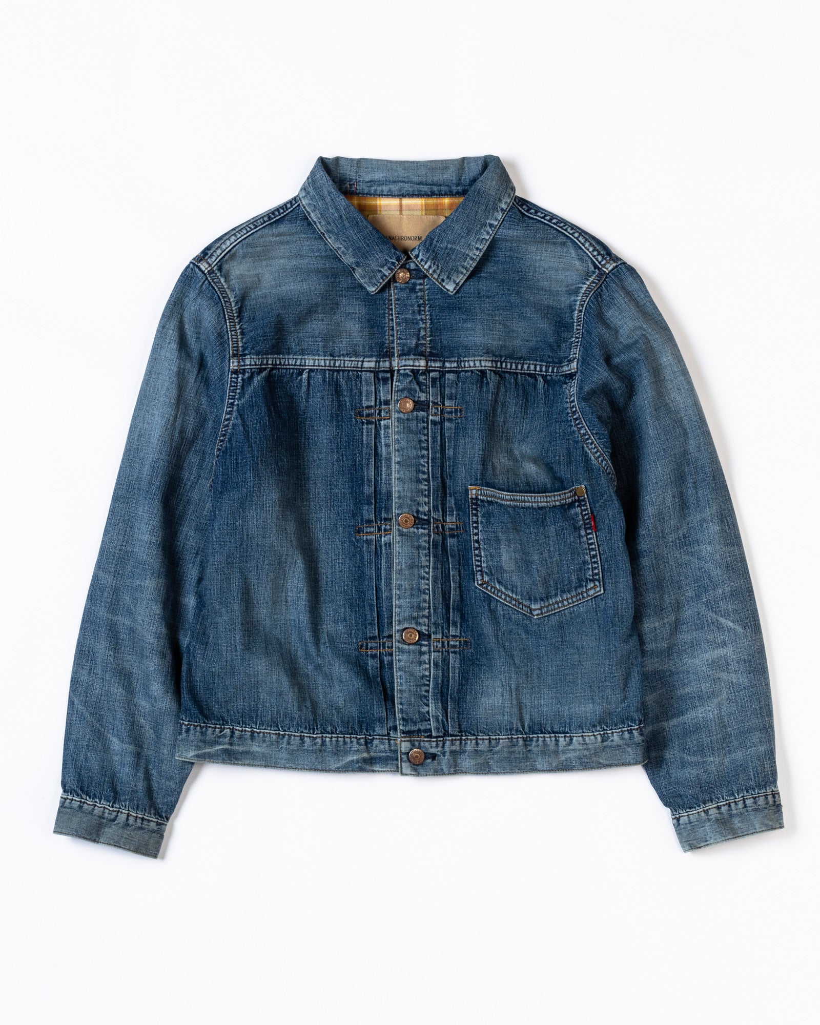 AN332-W CHEAK COMBI DENIM JACKET INDIGO(AGING) – ANACHRONORM