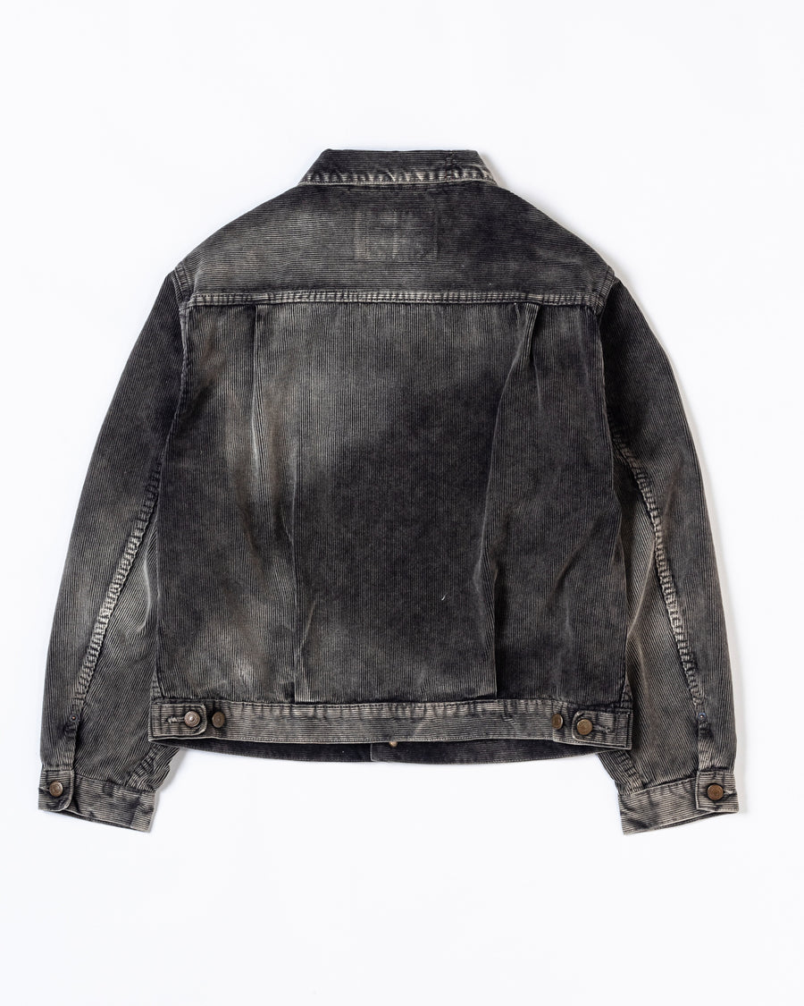 AN324-W SULFUR DYED CORDUROY FRONT TUCK JACKET SULFUR BLACK