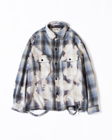 AN316 FLANNEL BLEACH CPO SHIRTS GRAY