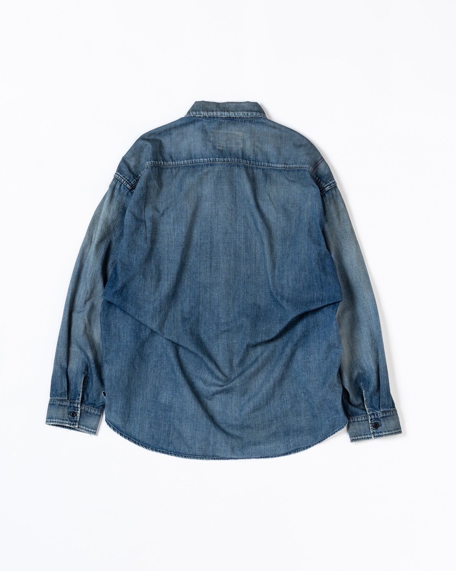 AN315-W LIGHT oz DENIM TUCK LONG SHIRTS INDIGO – ANACHRONORM AN315-W LIGHT oz DENIM TUCK LONG SHIRTS INDIGO – ANACHRONORM