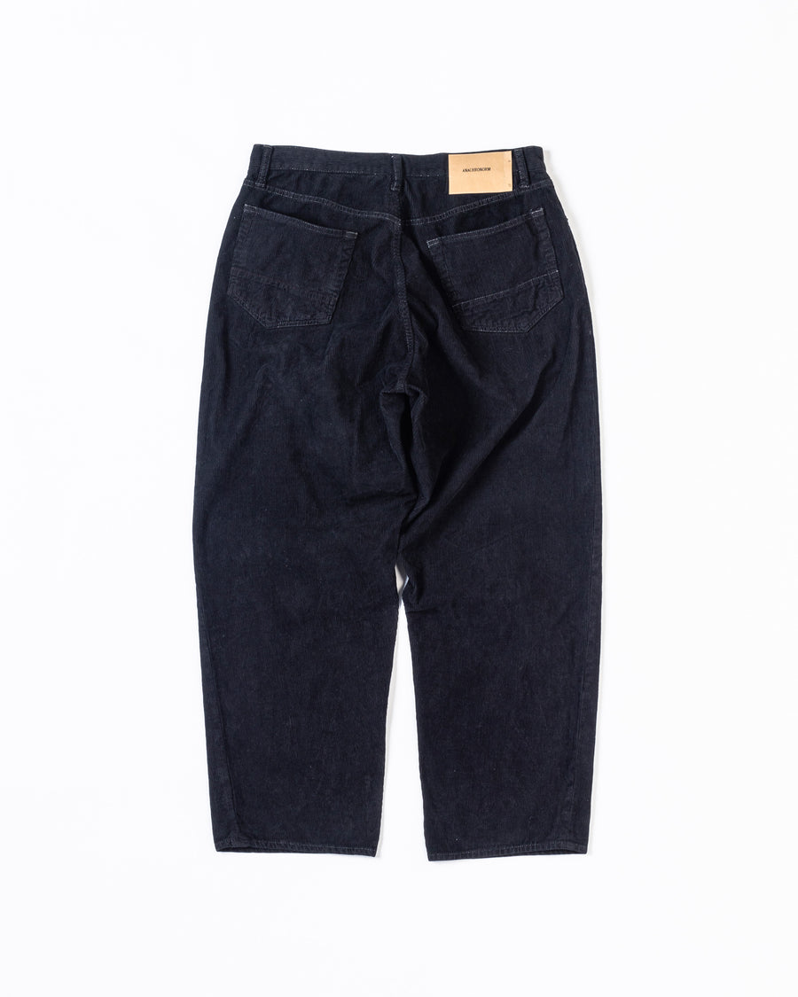 AN325 SULFUR DYED CORDUROY 5P WIDE PANTS SULFUR BLACK