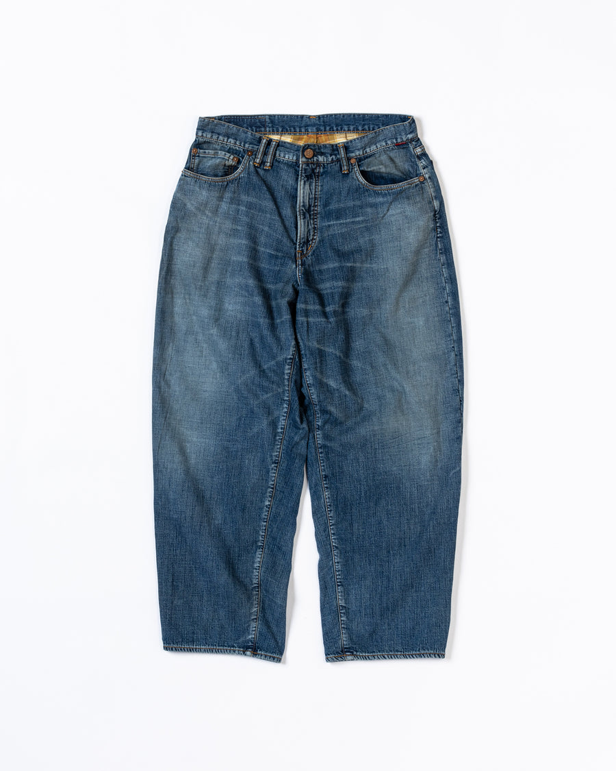 AN333-W CHEAK COMBI DENIM 5P PANTS INDIGO(AGING)