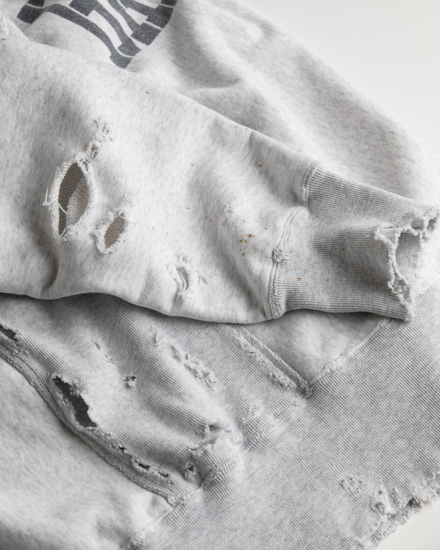 AN331 BALANCE DAMAGED SIDE LIB SWEAT PARKA NAVY PRINT