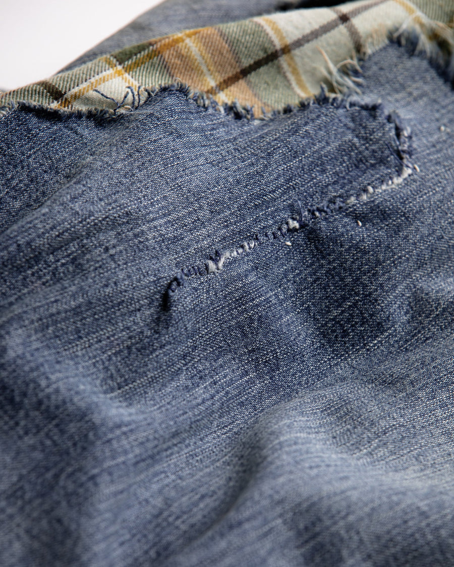 ANACHRONORM / CHECK COMBI DENIM JACKET - INDIGO(REMAKE)