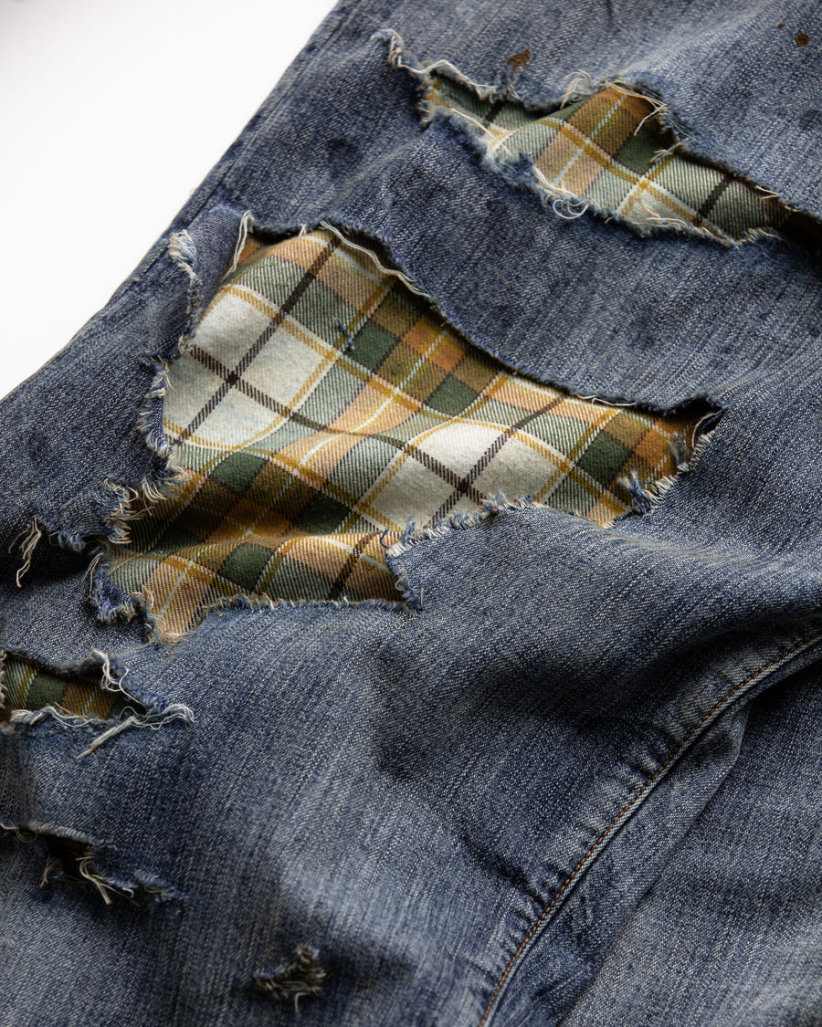 AN333-R CHEAK COMBI DENIM 5P PANTS INDIGO(REMAKE)