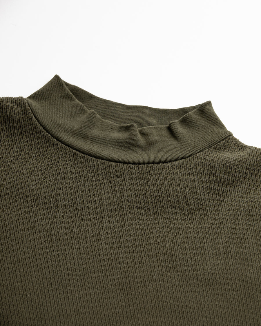 AN319 HEAVY THERMAL MOCK NECK L/S T-S OLIVE