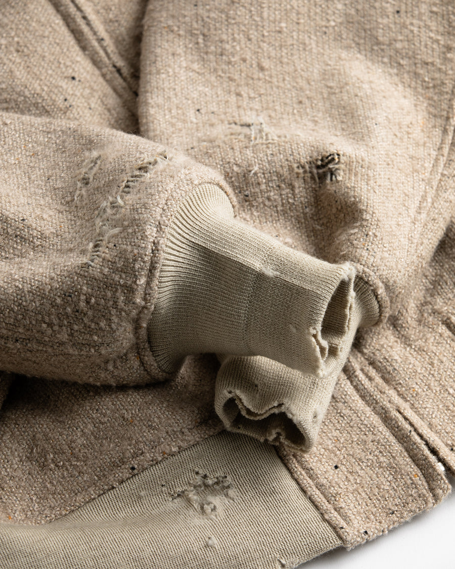 AN320 DAMAGED TWEED DRIZZLER JACKET BEIGE