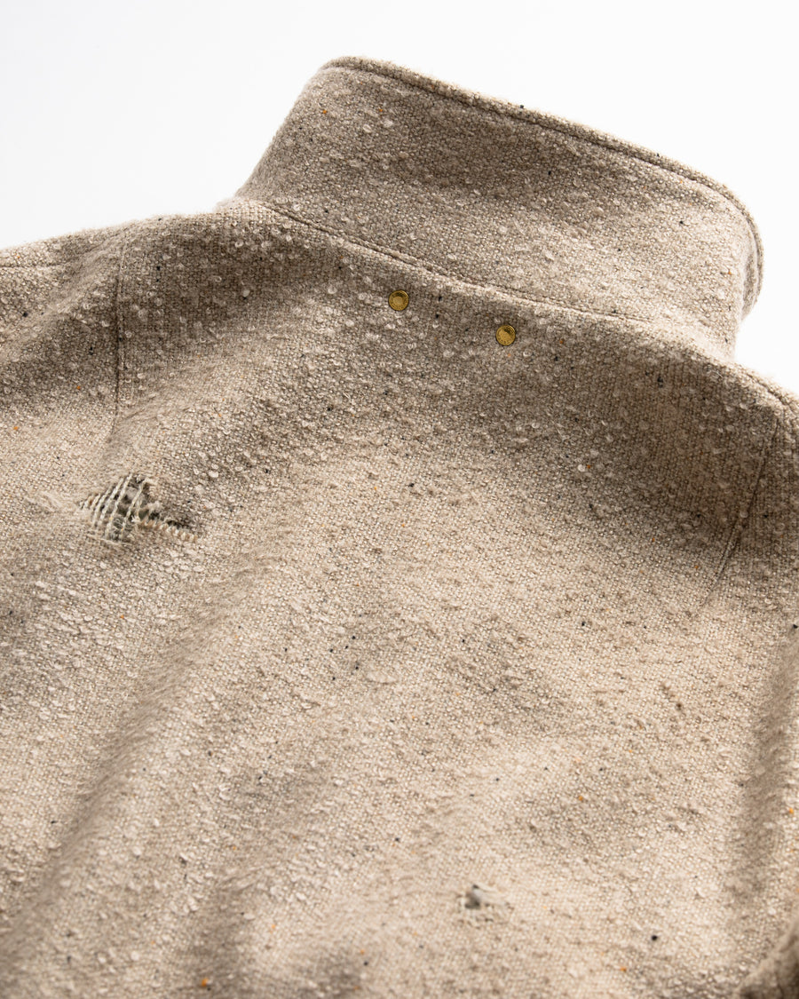 AN320 DAMAGED TWEED DRIZZLER JACKET BEIGE