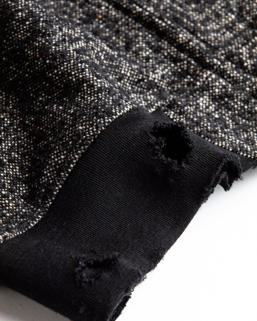 AN320 DAMAGED TWEED DRIZZLER JACKET BLACK