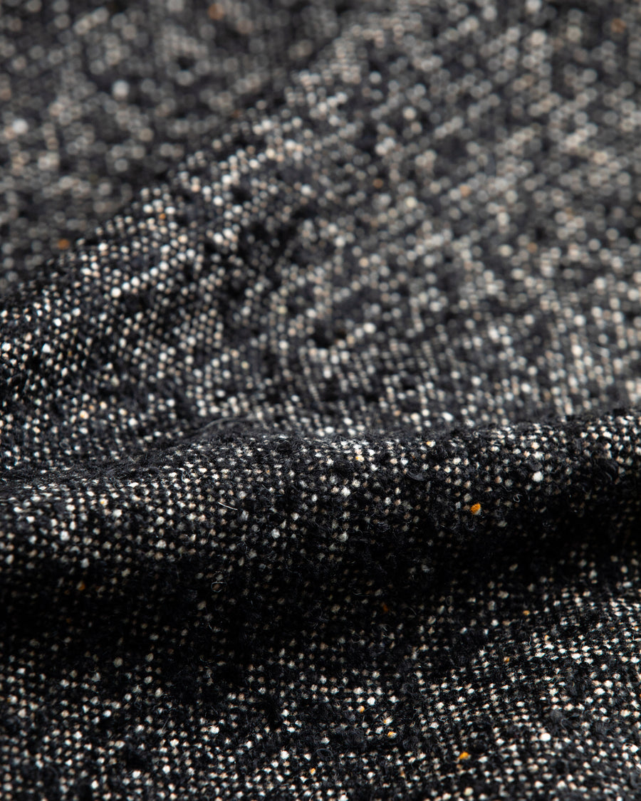 AN320 DAMAGED TWEED DRIZZLER JACKET BLACK