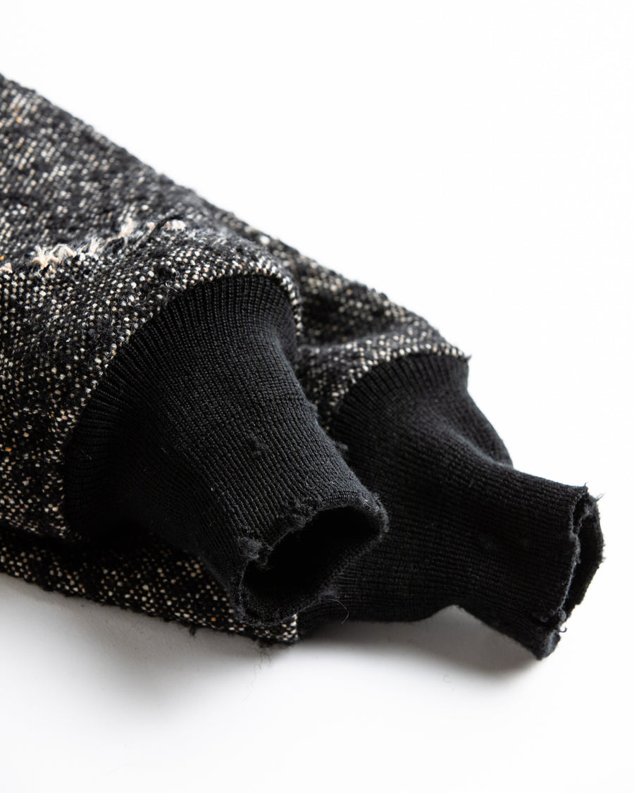 AN320 DAMAGED TWEED DRIZZLER JACKET BLACK