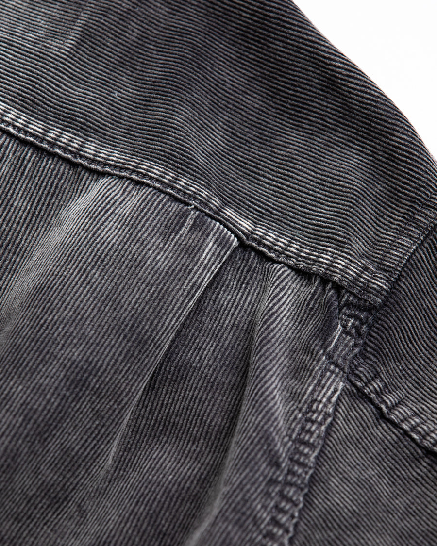 AN324-W SULFUR DYED CORDUROY FRONT TUCK JACKET SULFUR BLACK