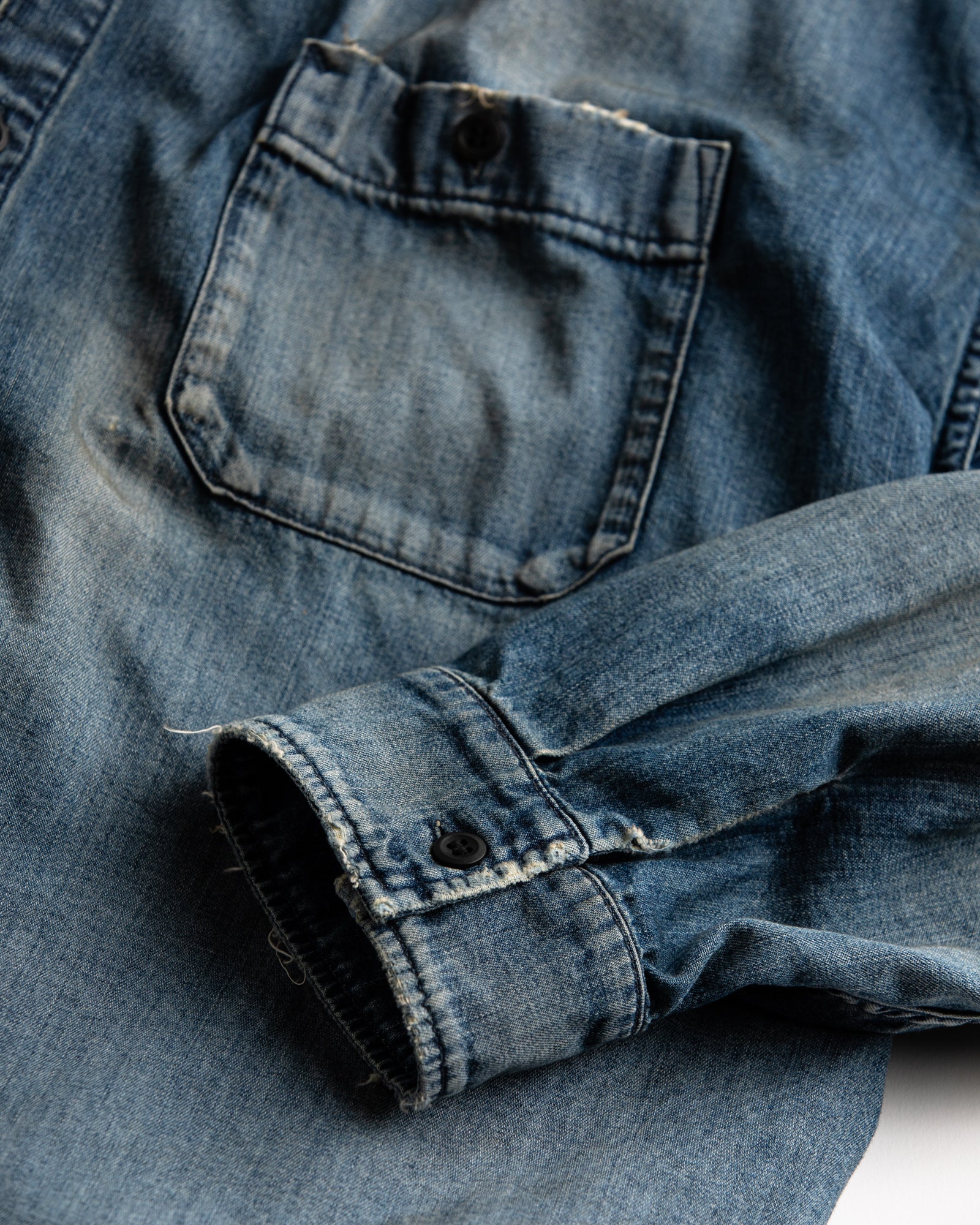 AN315-W LIGHT oz DENIM TUCK LONG SHIRTS INDIGO – ANACHRONORM AN315-W LIGHT oz DENIM TUCK LONG SHIRTS INDIGO – ANACHRONORM