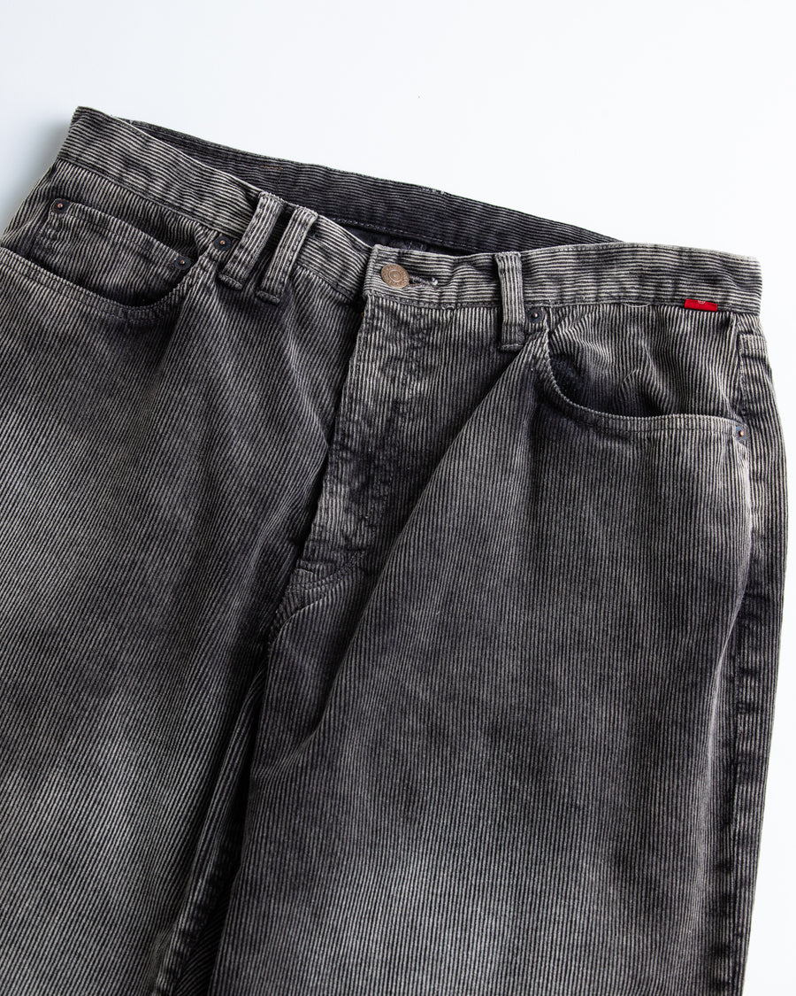 AN325-W SULFUR DYED CORDUROY 5P WIDE PANTS SULFUR BLACK