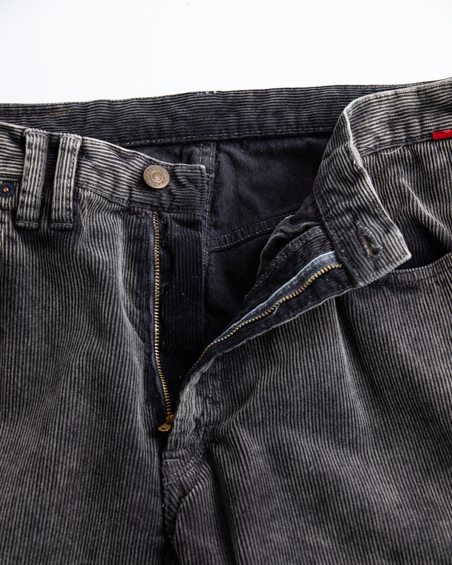 AN325-W SULFUR DYED CORDUROY 5P WIDE PANTS SULFUR BLACK