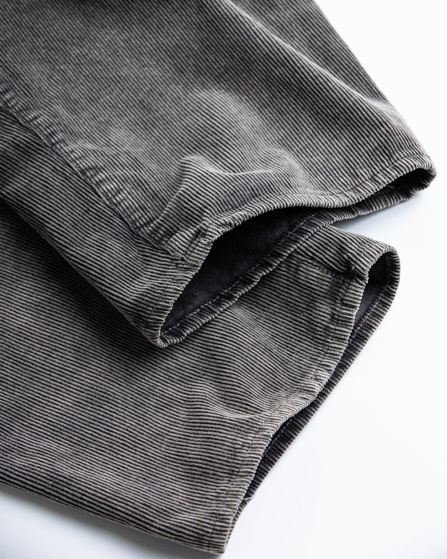 AN325-W SULFUR DYED CORDUROY 5P WIDE PANTS SULFUR BLACK