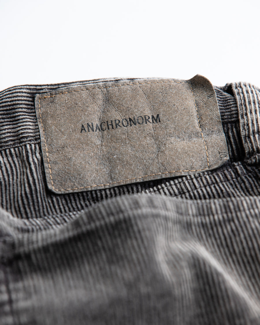 AN325-W SULFUR DYED CORDUROY 5P WIDE PANTS SULFUR BLACK