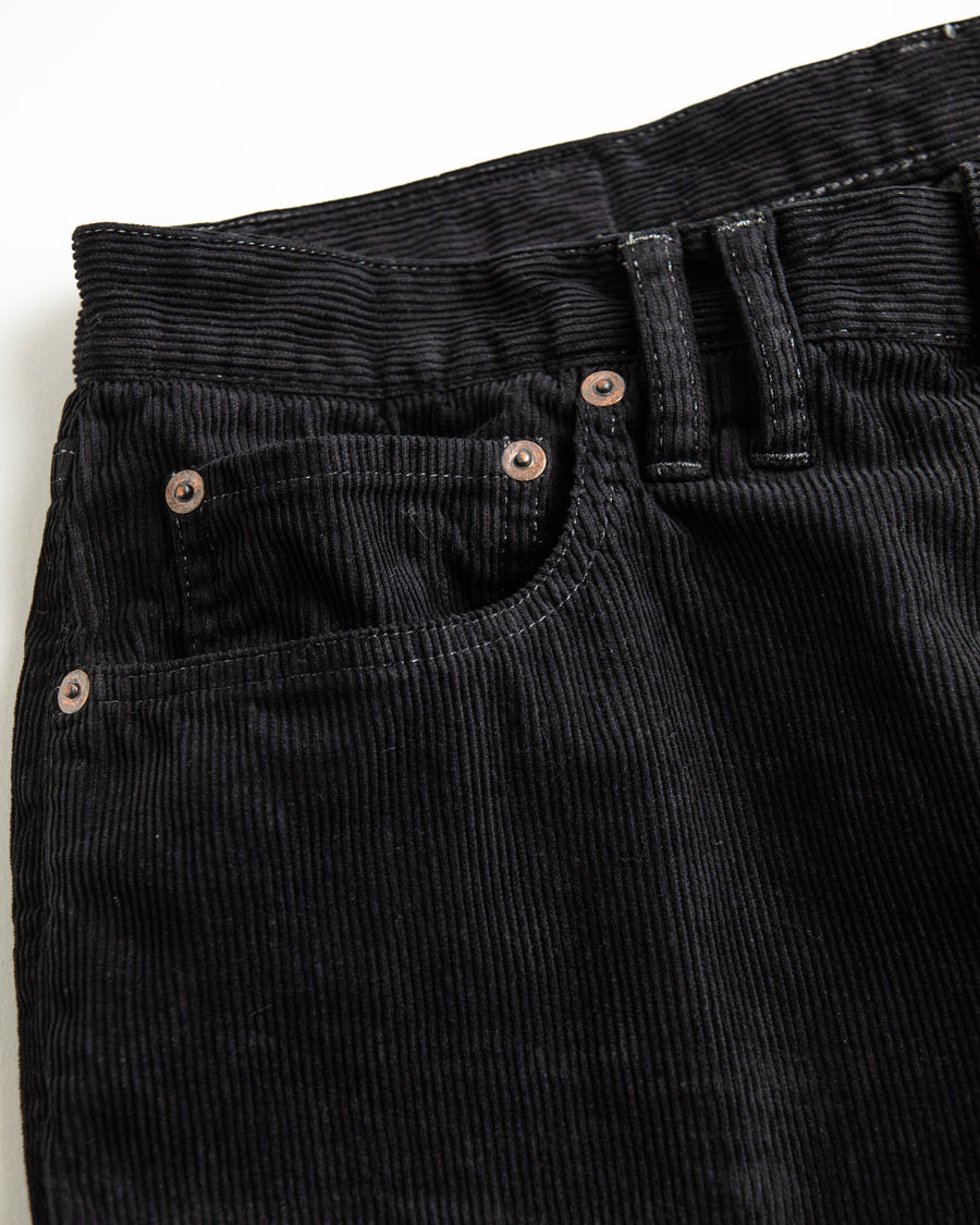 AN325 SULFUR DYED CORDUROY 5P WIDE PANTS SULFUR BLACK