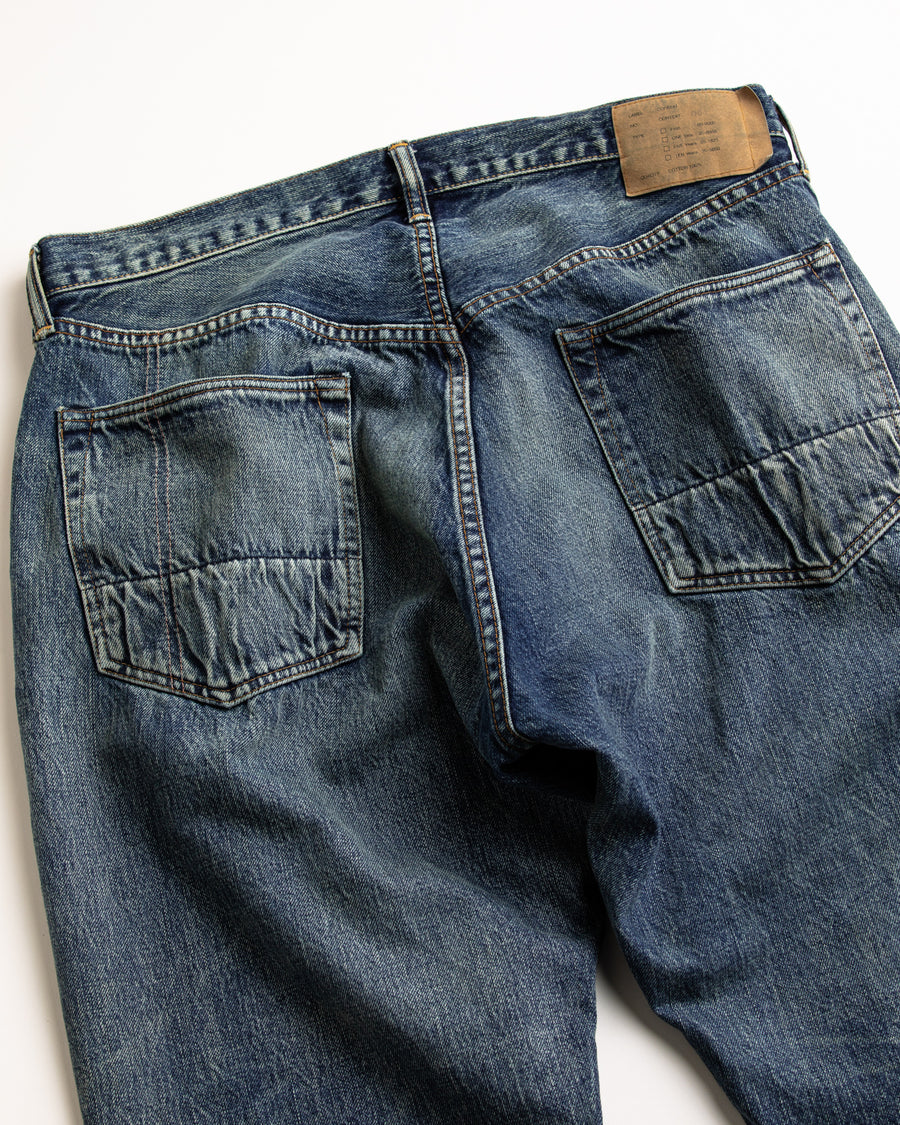 ANACHRONORM レギュラーテーパード 5Pパンツ インディゴ 5年ウォッシュ | 12.5oz セルビッチデニム エイジング加工 アタリ 日本製