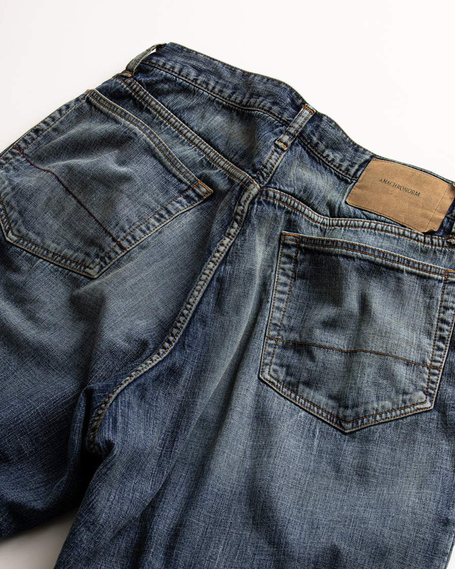 AN333-W CHEAK COMBI DENIM 5P PANTS INDIGO(AGING)