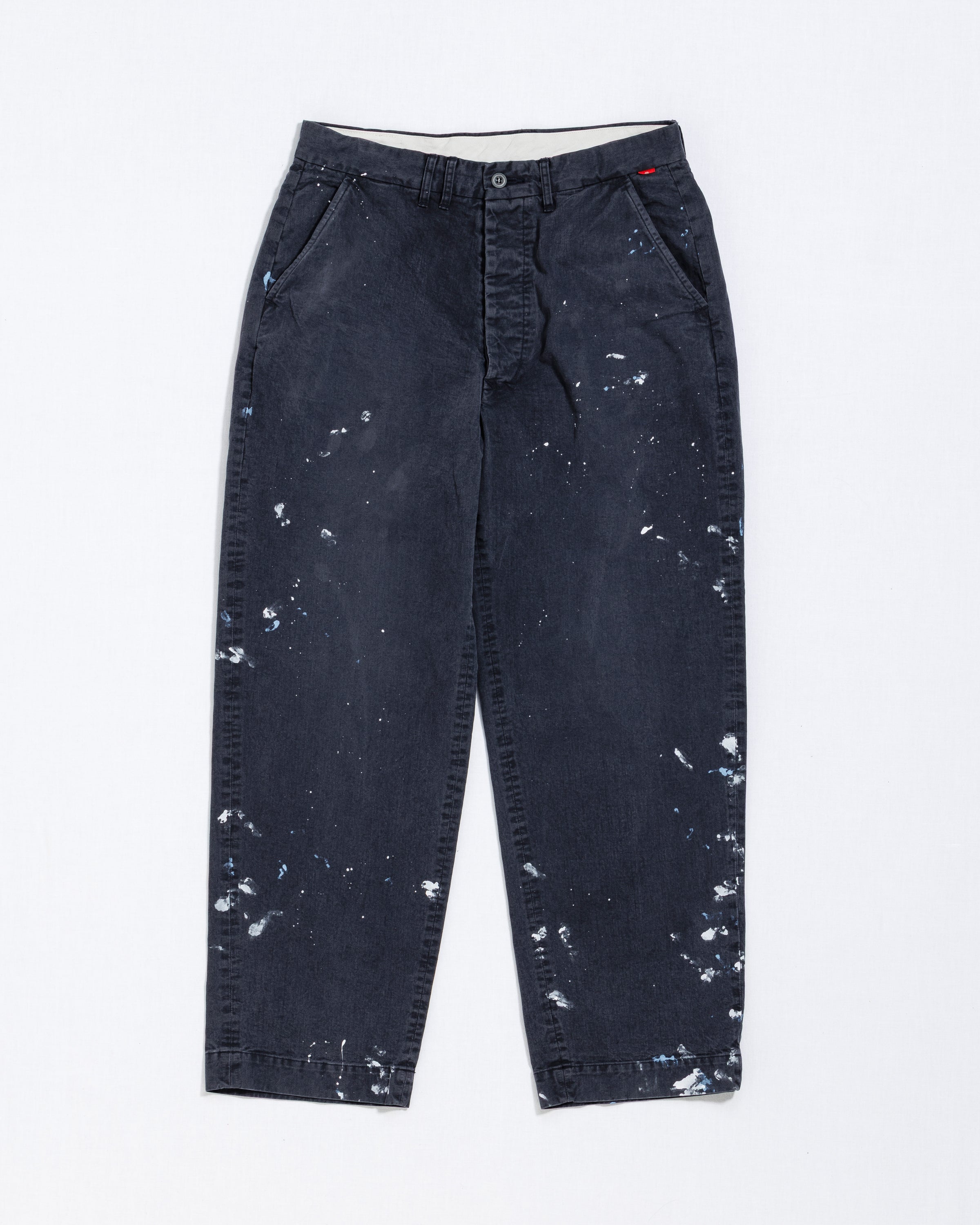 SOULGOODS PAINTED CHINO TROUSERS NAVY
