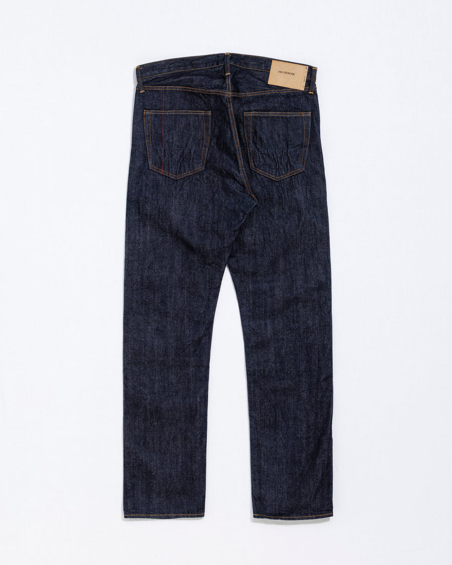 ANACHRONORM NM-5P02 ベーシック スリムジーンズ TYPE-γ インディゴ ワンウォッシュ | 13.5oz セルビッチデニム ナチュラルインディゴ ロープ染色 力織機 赤シングルステッチ 日本製