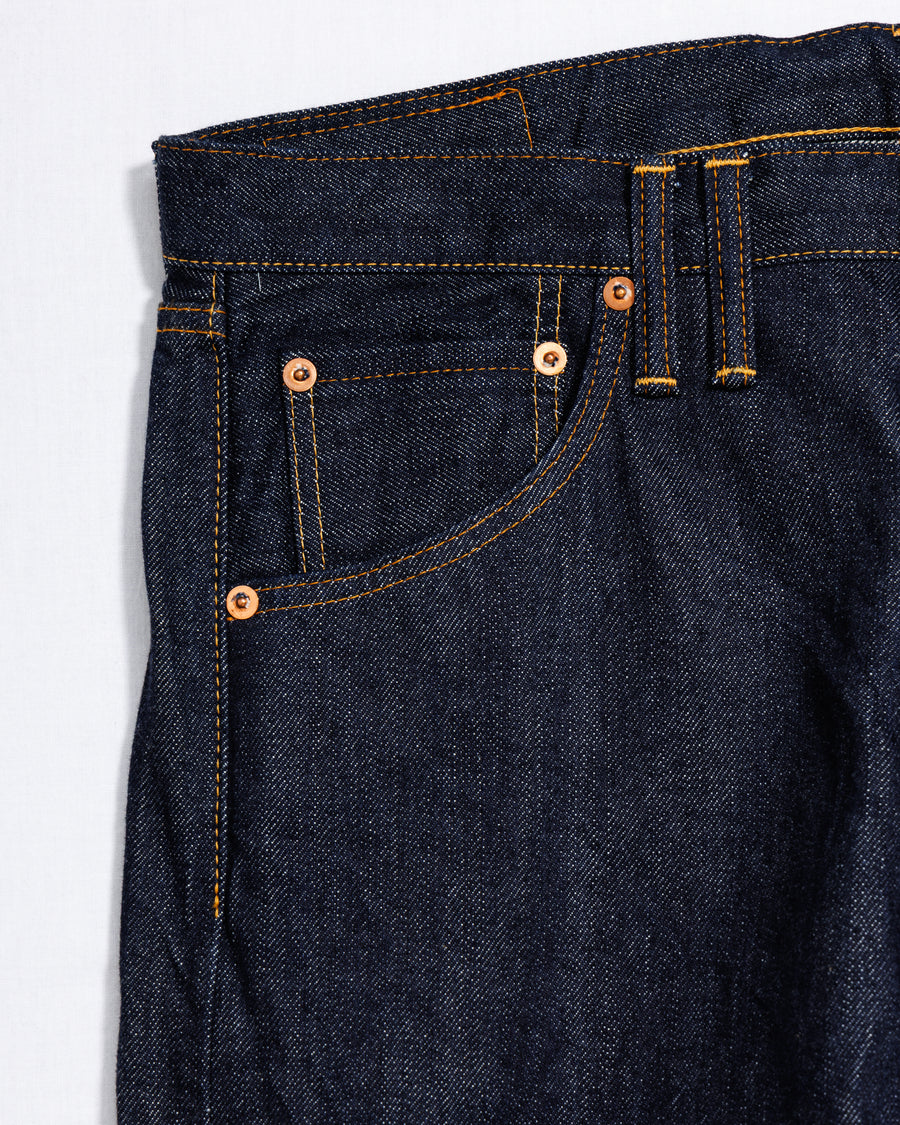 ANACHRONORM NM-5P02 ベーシック スリムジーンズ TYPE-γ インディゴ ワンウォッシュ | 13.5oz セルビッチデニム ナチュラルインディゴ ロープ染色 力織機 赤シングルステッチ 日本製