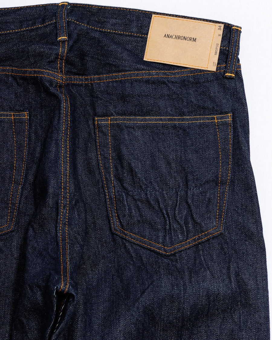 ANACHRONORM NM-5P02 ベーシック スリムジーンズ TYPE-γ インディゴ ワンウォッシュ | 13.5oz セルビッチデニム ナチュラルインディゴ ロープ染色 力織機 赤シングルステッチ 日本製