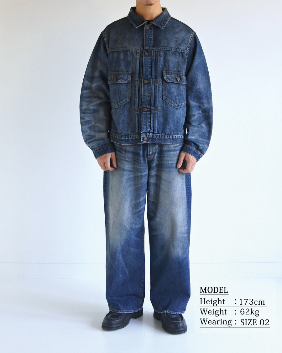 ANACHRONORM エイジング ダブルポケット デニムジャケット インディゴ | 507XX 2ndタイプ 11.5ozデニム エイジング加工 アタリ 日本製