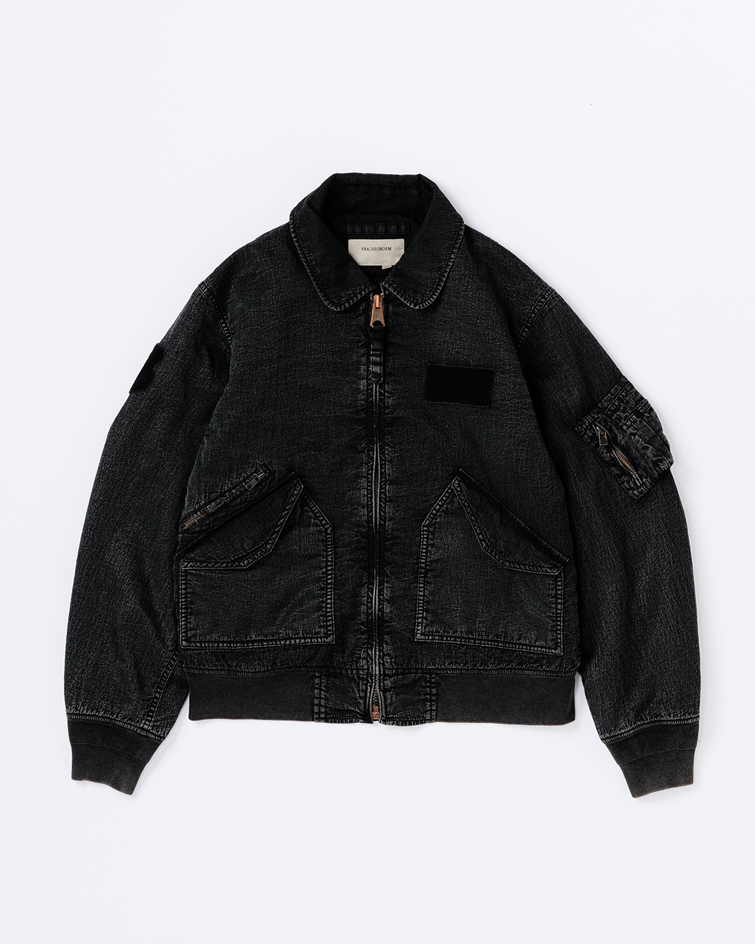 SHADED NYLON FLIGHT JACKET BLACK