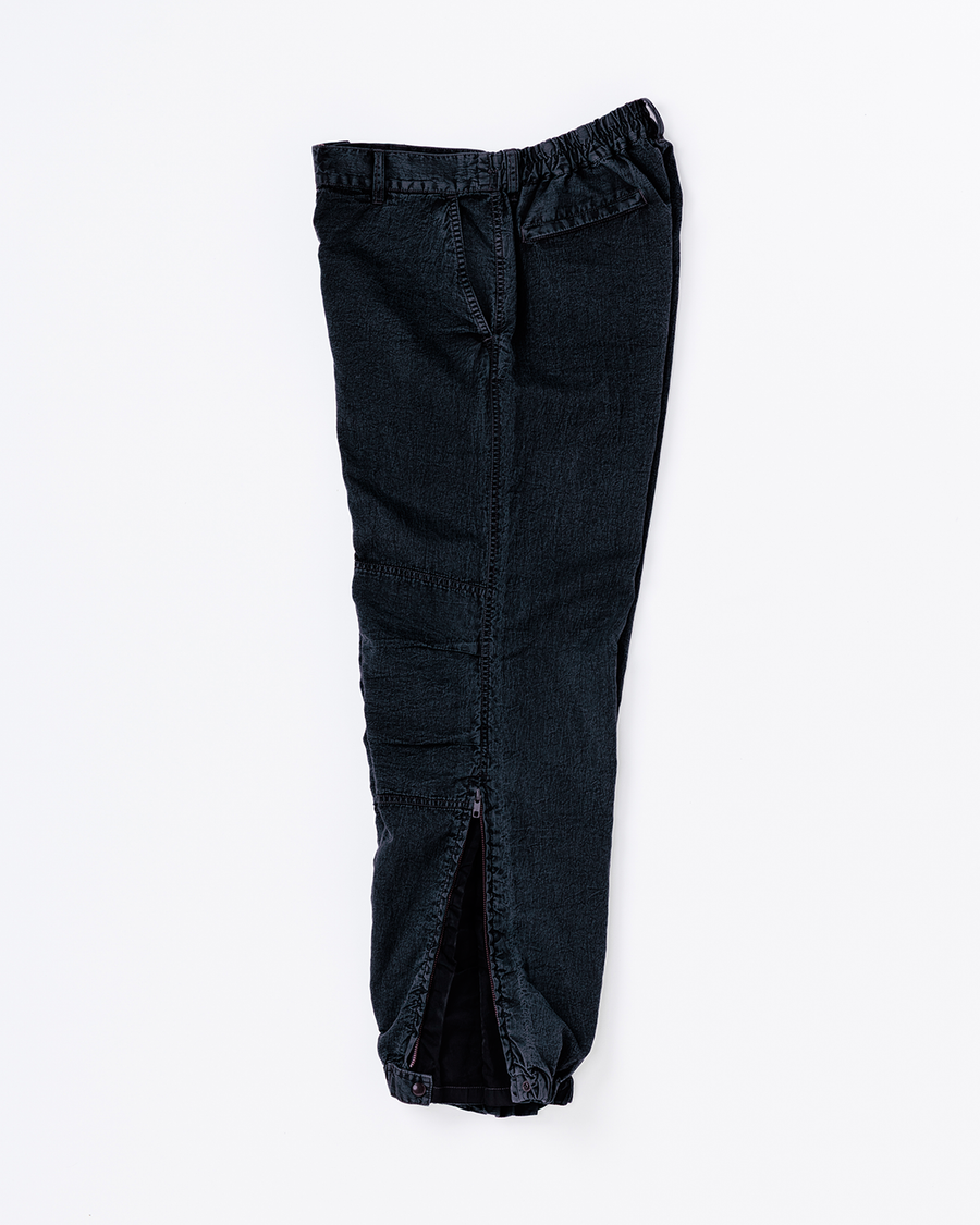 ANACHRONORM シェイド ナイロン イージーパンツ ダークネイビー | ナイロンツイル 特殊染色 サイドジップ 裾幅可変 一点一点