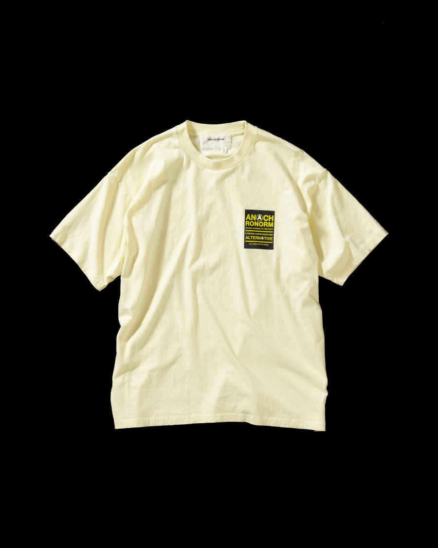 AN366 STICKER MOTIF PRINTED S/S T-S BEIGE