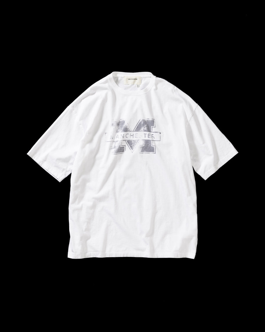 AN368 MANCHESTER PRINTED S/S T-S WHITE