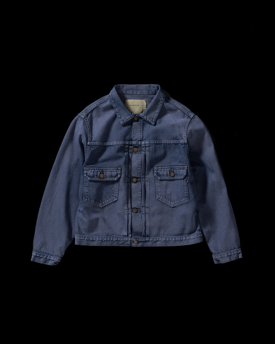 AN382 COLOR DYED FRONT TUCK DENIM JACKET TYPE2 INDIGO×GRAY