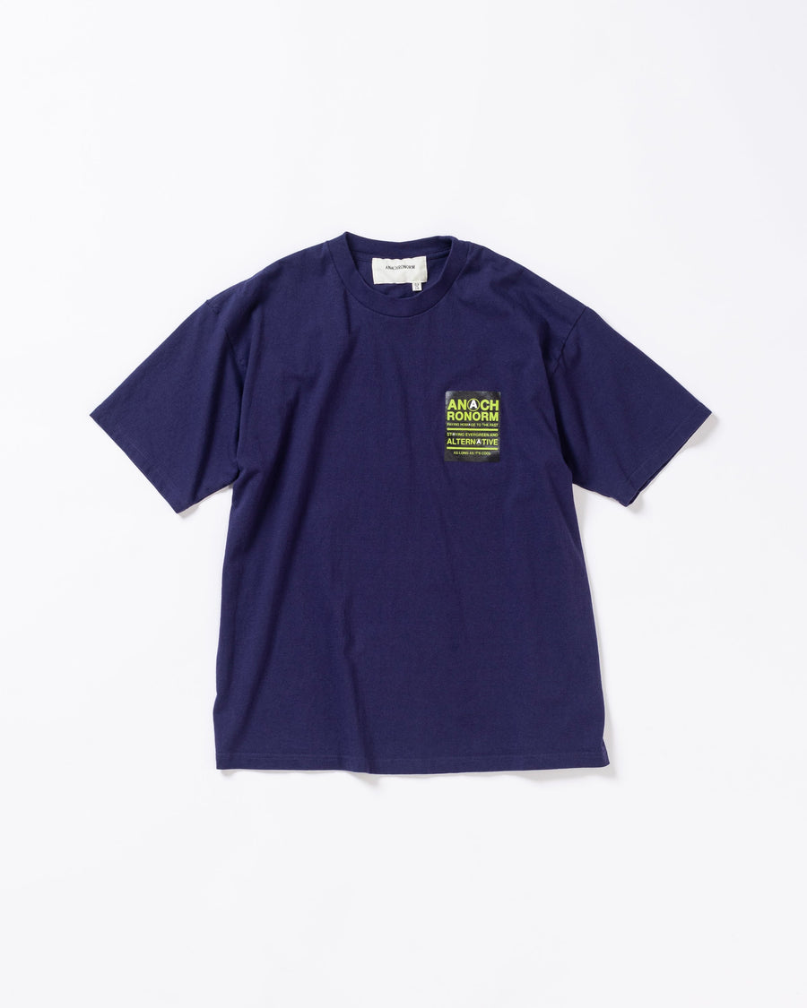 STICKER MOTIF PRINTED S/S T-S NAVY