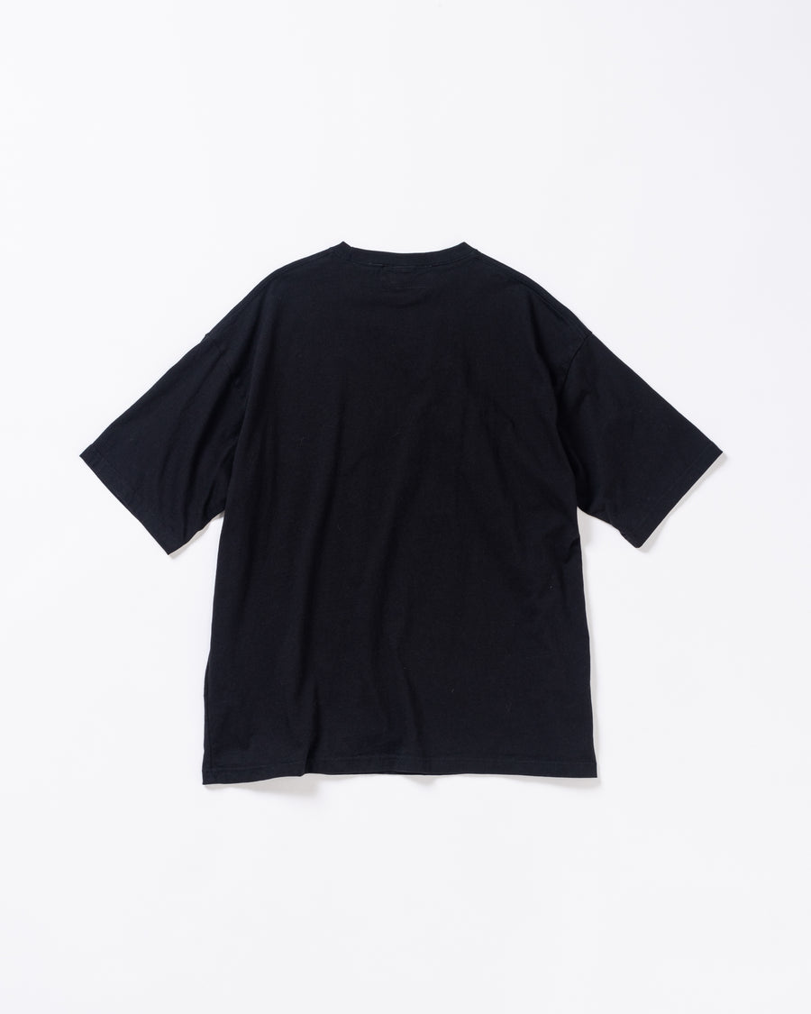 AN367 GRADATION PRINTED S/S T-S BLACK