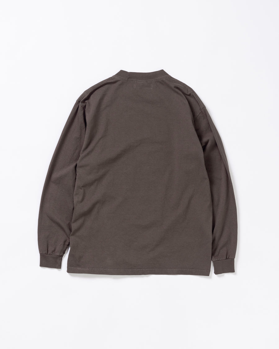 "マンチェスター" "ネブワース"カルチャーの発信源の地をスーベニア風にプリントデザインしモカ色に顔料染めしたロンT