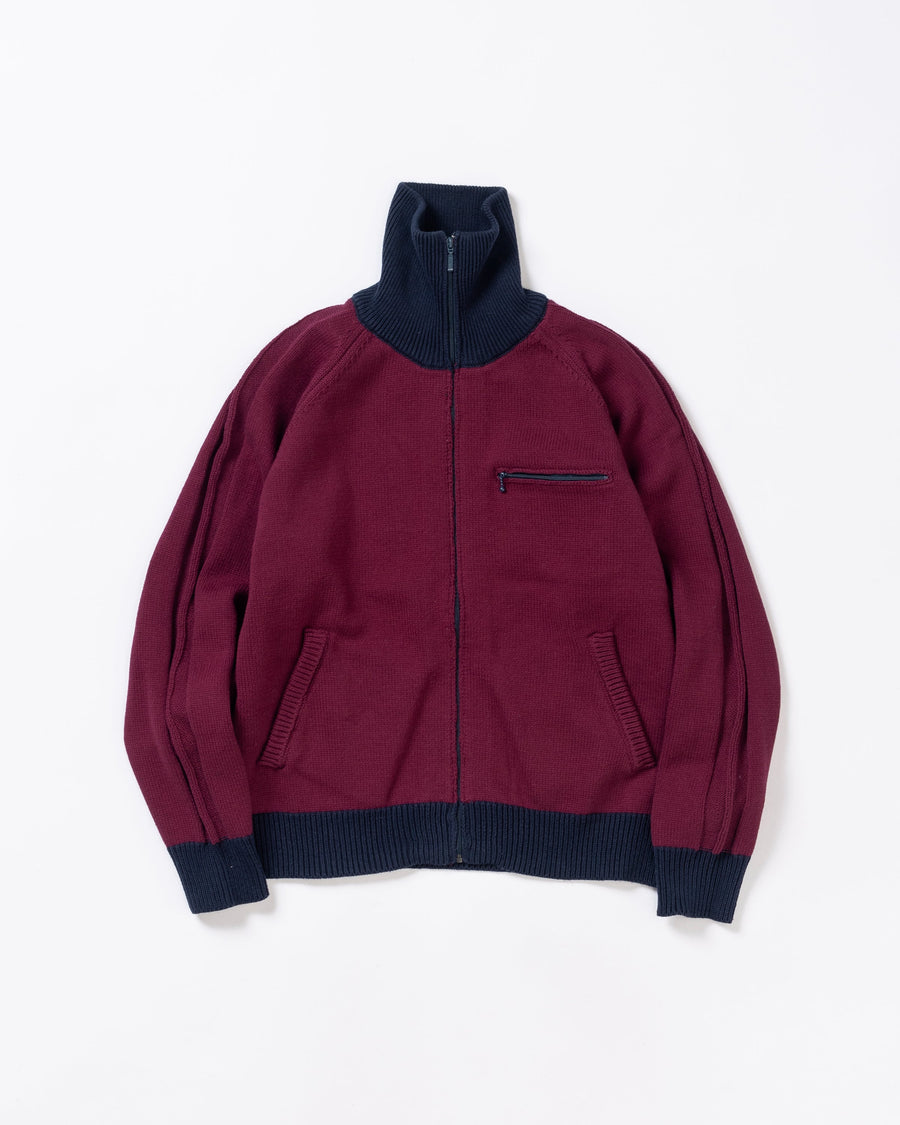 ANACHRONORM /BICOLOR DRIVERS KNIT BURGUNDY