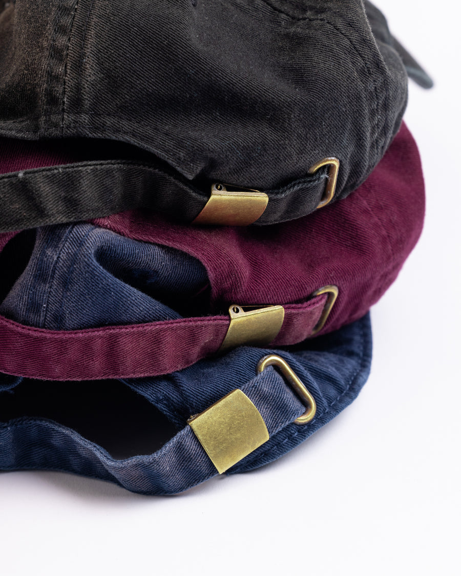 AN373 SUN FADED ROUND LOGO CAP BURGUNDY – ANACHRONORM