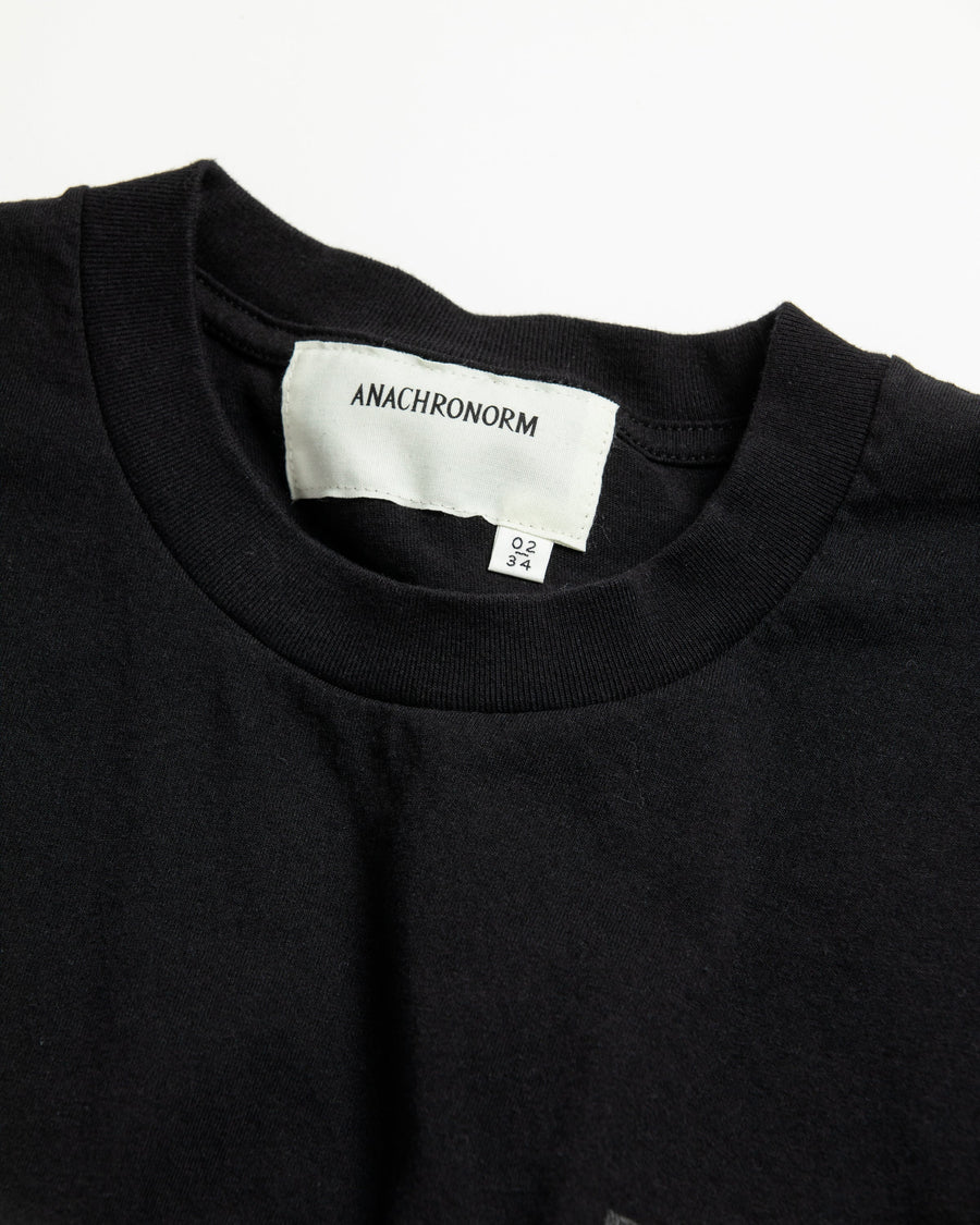 30% OFF AN366 STICKER MOTIF PRINTED S/S T-SHIRT BLACK