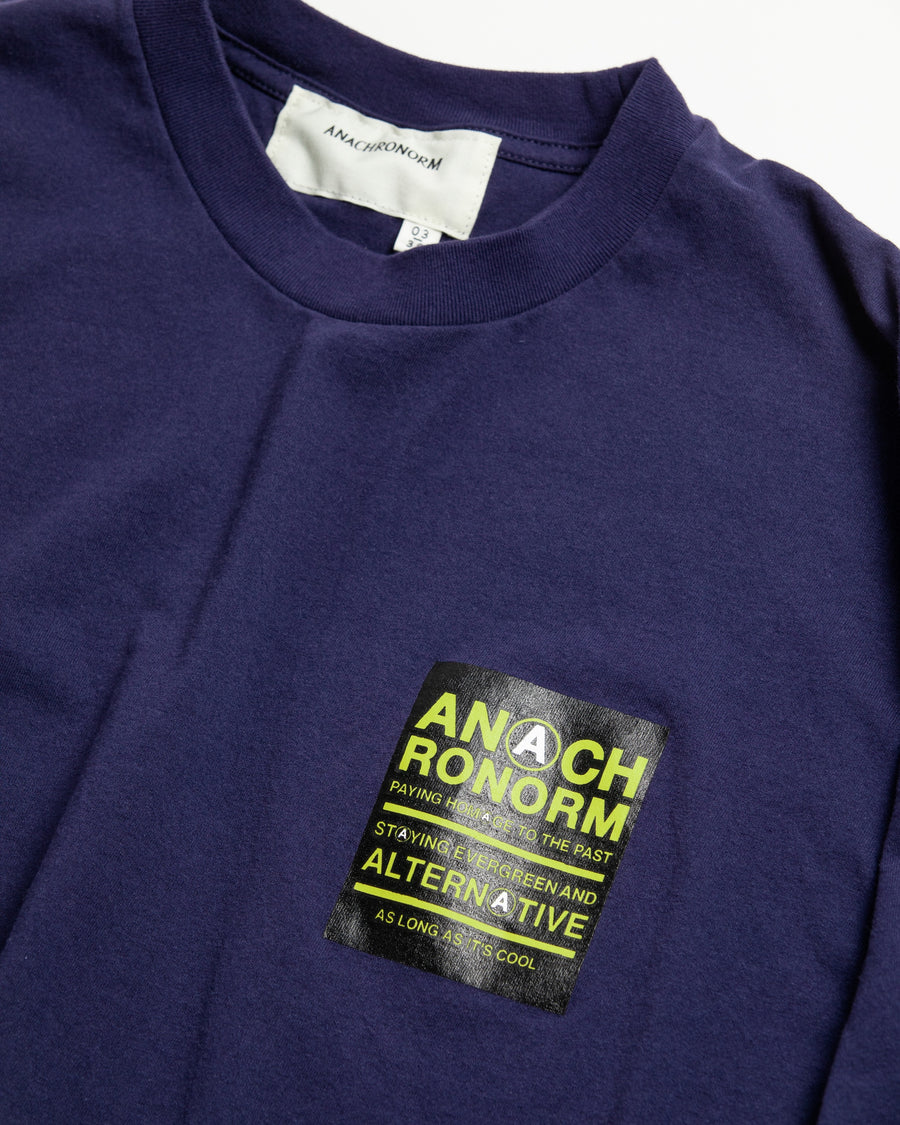 AN366 STICKER MOTIF PRINTED S/S T-S NAVY