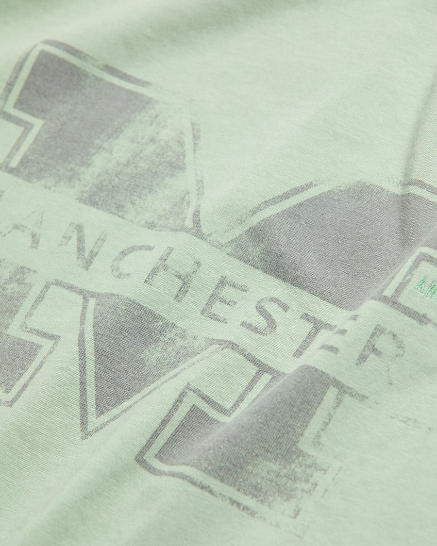 AN368 MANCHESTER PRINTED S/S T-S SAGE
