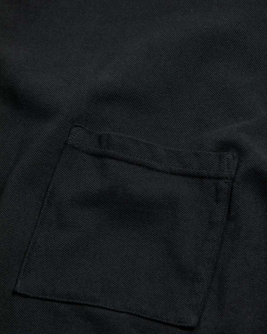 黒色の鹿の子生地を硫化染めしたロングスリーブTシャツ