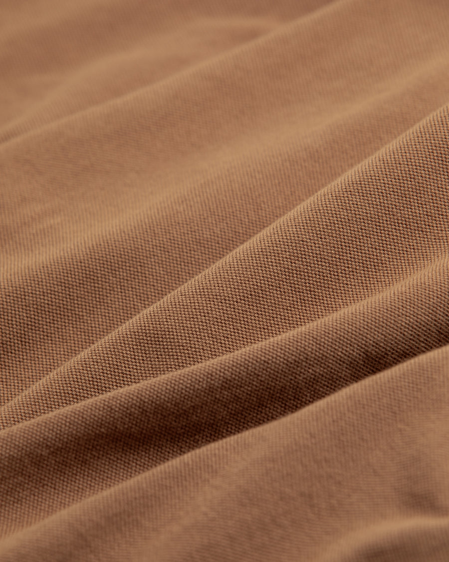 ブラウン色の鹿の子生地を硫化染めしたロングスリーブTシャツ