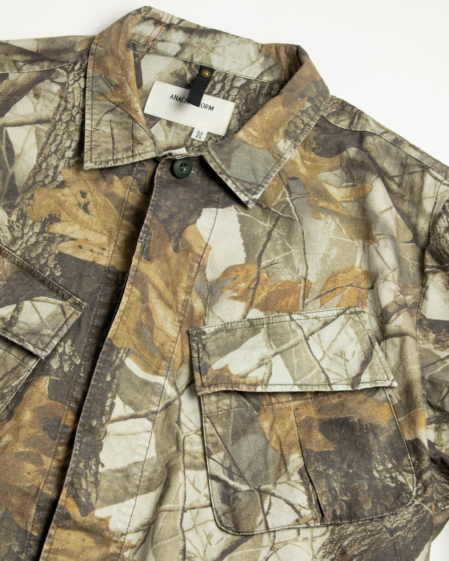 リップストップオリジナルリアルツリー生地を使用したファティーグジャケット