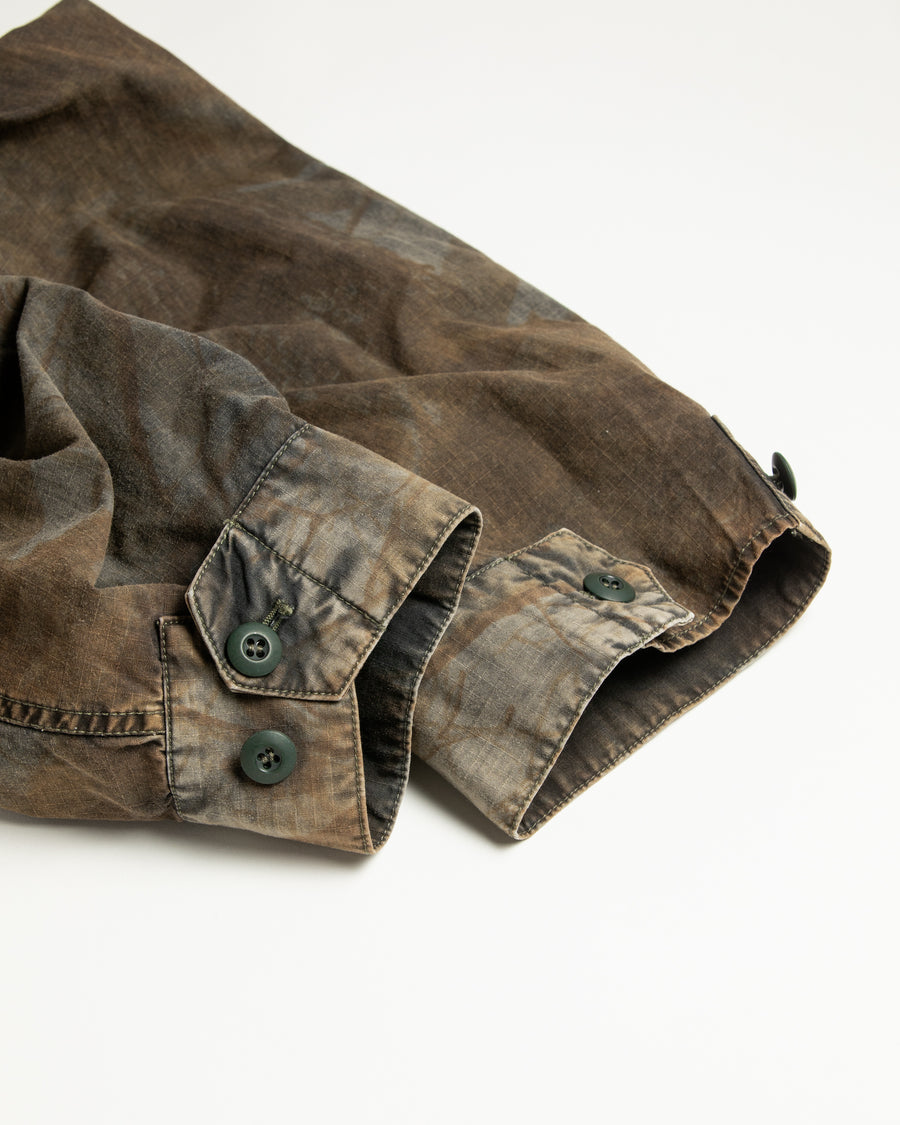 リップストップオリジナルリアルツリー生地を硫化染めしたファティーグジャケット