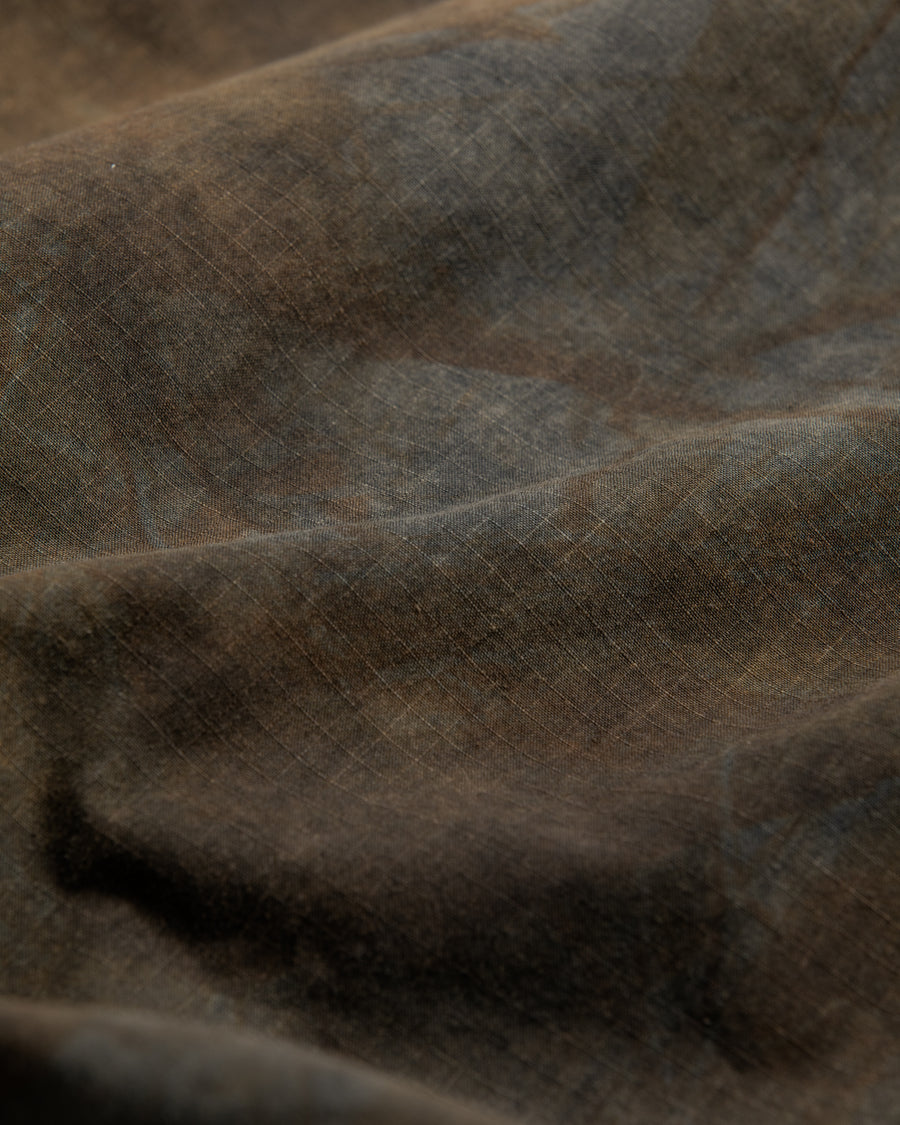 リップストップオリジナルリアルツリー生地を硫化染めしたファティーグジャケット